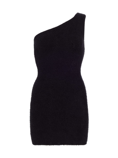 Shop Wardrobe.nyc Women's Rib-knit One-shoulder Minidress In Black