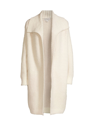 Shop Barefoot Dreams Women's Cozychic Angular Stripe Sweatercoat In Cream Stone