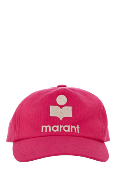 Shop Isabel Marant Logo Embroidered Baseball Hat In Pink