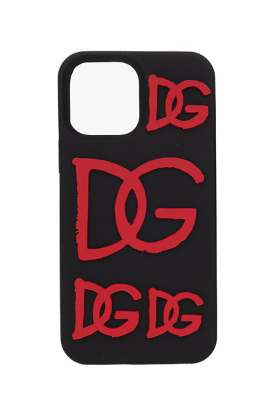 Shop Dolce & Gabbana Logo Motif Iphone 13 Pro Max Case In Black