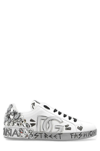 Shop Dolce & Gabbana Portofino Graphic Print Sneakers In Multi