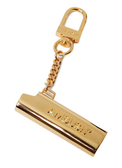 Shop Ambush Logo Lighter Case Keyring In Gold