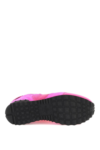 Shop Valentino Pink Pp Camo Rockrunner Sneakers In Fuchsia