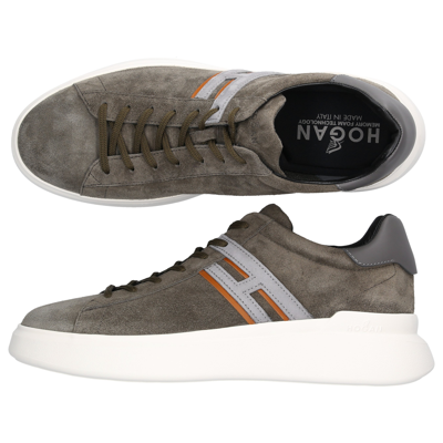 Shop Hogan Low-top Sneakers H580 Suede In Grey