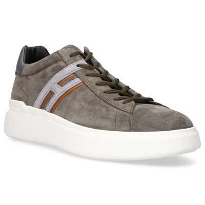 Shop Hogan Low-top Sneakers H580 Suede In Grey