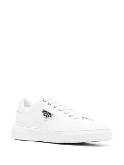 Shop Philipp Plein Iconic Plein Low-top Sneakers In White
