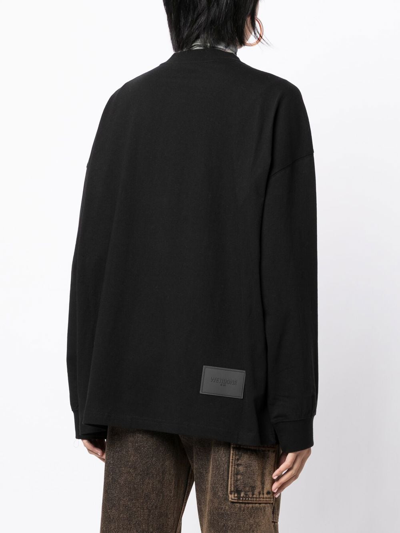 We11 Done Multi-logo Cotton Sweatshirt In Black