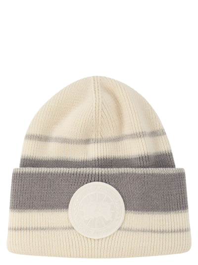 Shop Canada Goose Arctic Heritage Striped Hat In White/grey