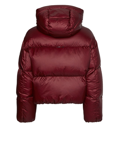 Shop Tommy Hilfiger Monogram Down Jacket In Deep Rouge