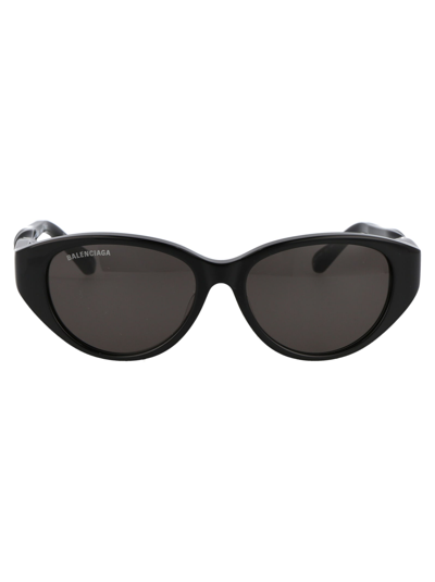 Shop Balenciaga Bb0209sa Sunglasses In 001 Black Black Grey