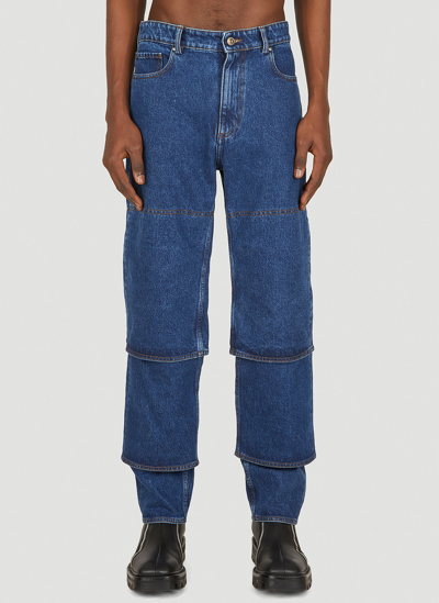 Shop Y/project Multi Cuff Jeans In Blue