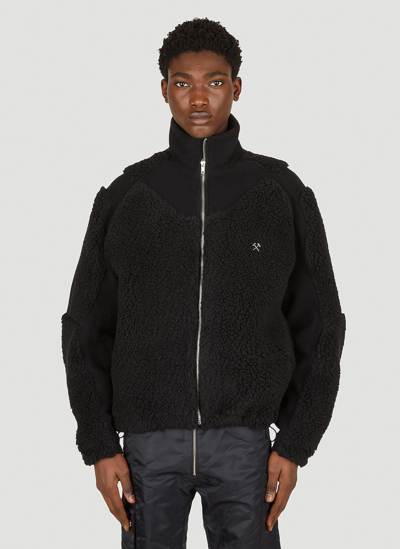 Shop Gmbh Panelled Fleece Jacket In Black