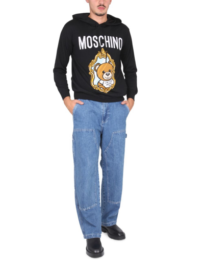 Shop Moschino Men's  Black Other Materials Sweatshirt