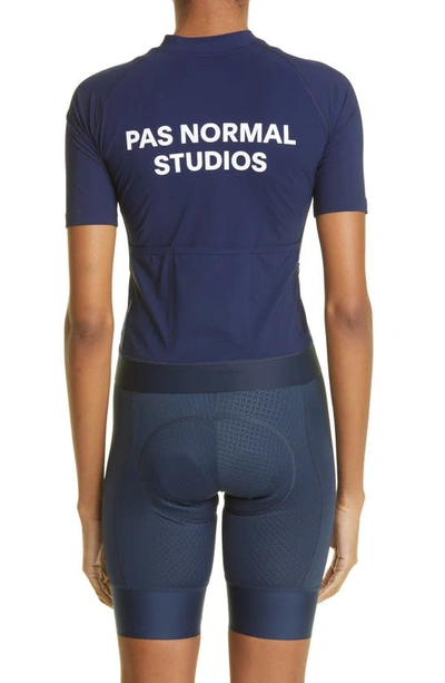 Shop Pas Normal Studios Essential Cycling Jersey Jacket In Navy