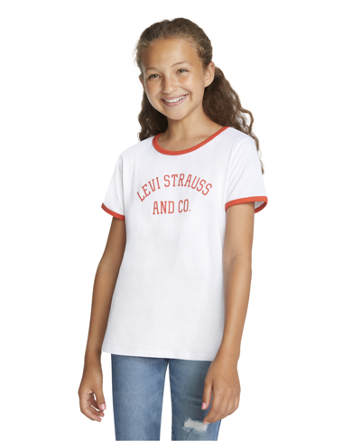 Levi's Toddler Girls Macy's Ringer Short Sleeve T-shirt In White | ModeSens