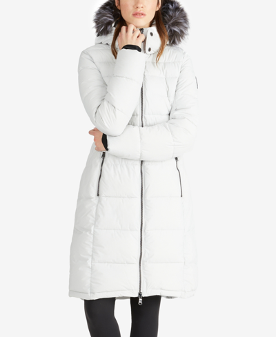 Shop Pajar Women's Jupiter Plush Trim Quilted Puffer Coat In Silver-tone