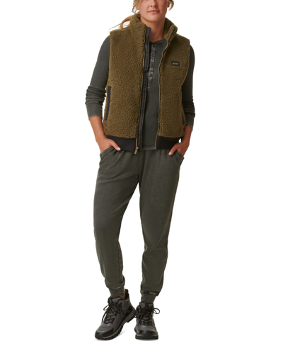 Shop Bass Outdoor Route Hiking Faux-sherpa Vest In Military