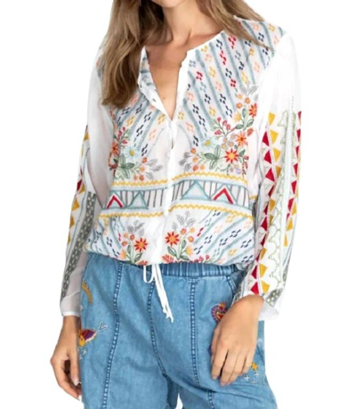 Shop Johnny Was Ezra Blouse In White In Multi