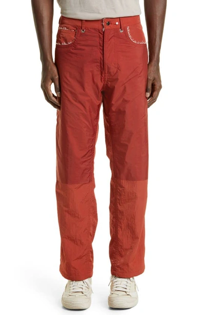 Shop Craig Green Reversible Fluffy Trousers In Red/ Pink