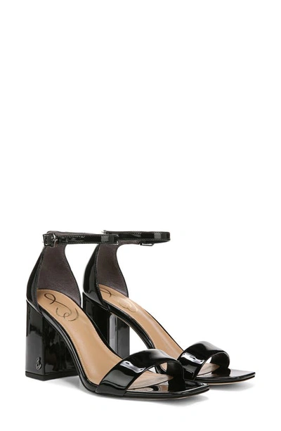 Shop Sam Edelman Daniella Ankle Strap Sandal In Black Patent