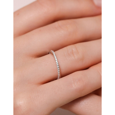 Astrid & Miyu Orbit 18ct Yellow Gold-plated Recycled Sterling-silver And Cubic Zirconia Ring In Silver