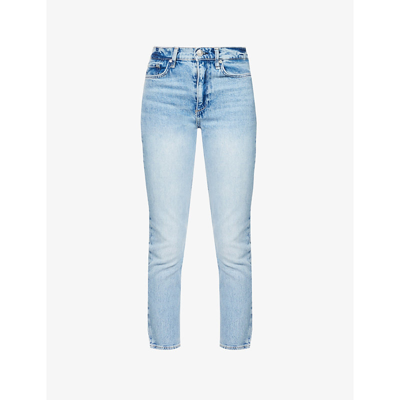 Shop Rag & Bone Wren Straight-leg Mid-rise Stretch-denim Jeans In Porter