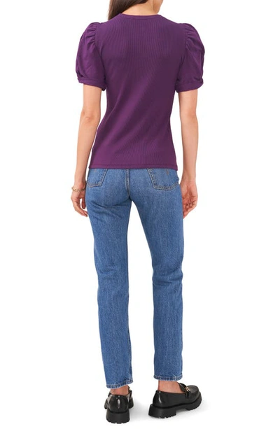 Shop 1.state Puff Sleeve Rib Knit T-shirt In Plum Purple