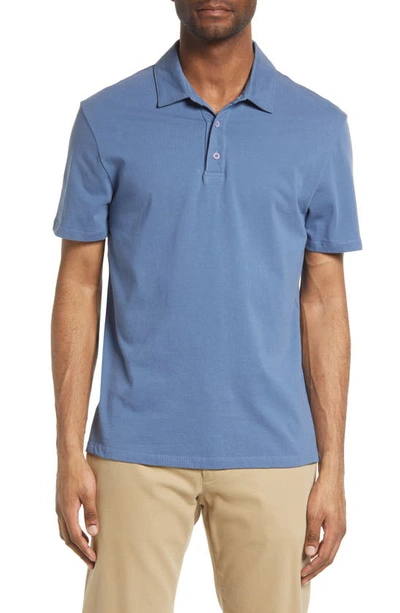 Shop Vince Regular Fit Garment Dyed Cotton Polo In Smoke Blue