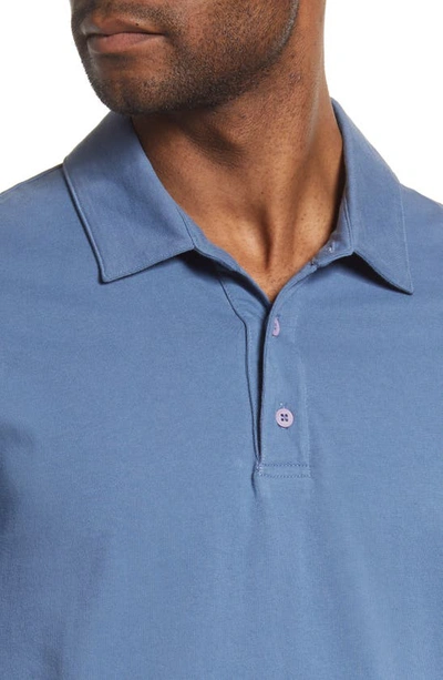 Shop Vince Regular Fit Garment Dyed Cotton Polo In Smoke Blue