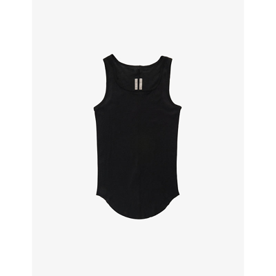 Shop Rick Owens Basic Ribbed Cotton-jersey Vest Top 6-12 Years In Black