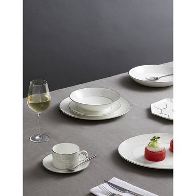 Wedgwood Gio Platinum Metallic Geometric-pattern Bone-china Plate 20cm
