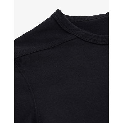 Shop Rick Owens Boys Black Kids Exposed Seams Cotton-jersey T-shirt 4-12 Years