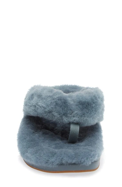Olukai Kipea Heu Genuine Shearling Slide Sandal In Storm / Storm