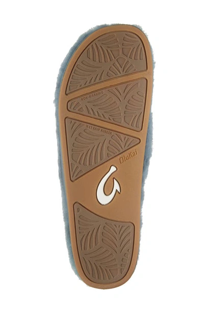 Olukai Kipea Heu Genuine Shearling Slide Sandal In Storm / Storm