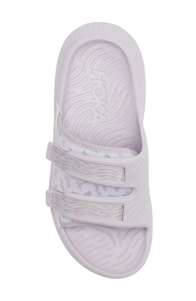 Shop Hoka Gender Inclusive Ora Luxe Slide Sandal In Lilac Marble / Elderberry