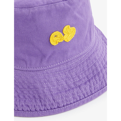 Shop Acne Studios Bubble Logo-embroidered Cotton Bucket Hat In Purple