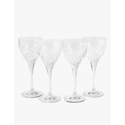 Shop Soho Home Barwell Diamond-cut Crystal White Wine Glasses Set Of Four