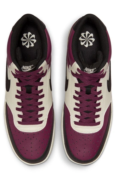 Shop Nike Court Vision Mid Next Nature Mid Top Sneaker In Dark Beetroot/ Black/ Sail