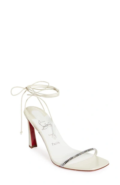 Shop Christian Louboutin Condora Lace Sandal In Ivory/ Lin White