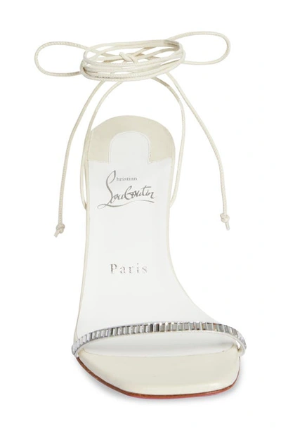 Shop Christian Louboutin Condora Lace Sandal In Ivory/ Lin White