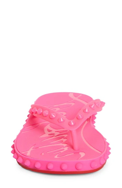 Flip flops Christian Louboutin Pink size 39 EU in Rubber - 27455917