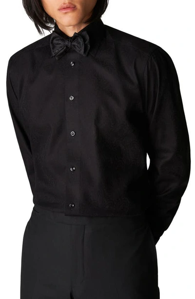 Shop Eton Contemporary Fit Paisley Jacquard Dress Shirt In Black