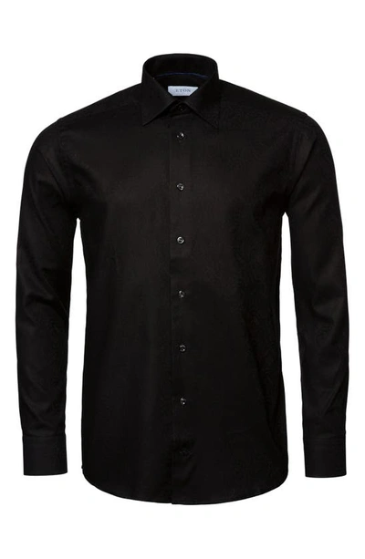 Shop Eton Contemporary Fit Paisley Jacquard Dress Shirt In Black