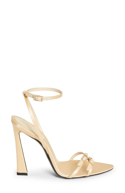 Shop Saint Laurent Strass Strappy Sandal In Soft Nude