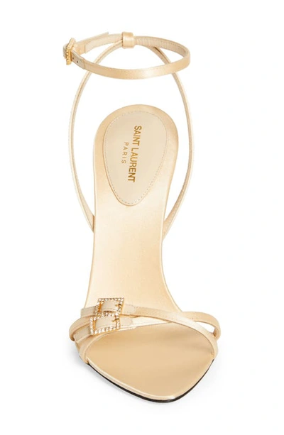 Shop Saint Laurent Strass Strappy Sandal In Soft Nude