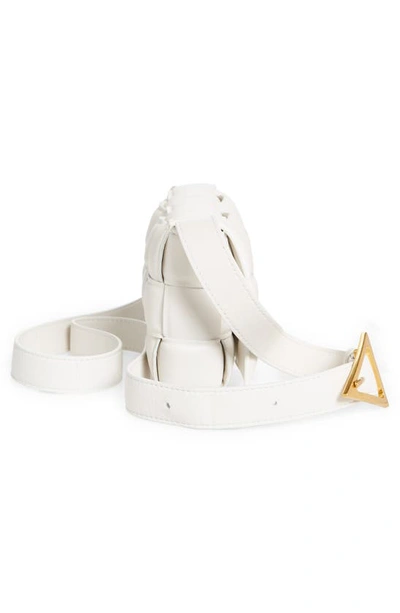 Bottega Veneta Small Padded Cassette Intrecciato Leather Crossbody Bag In White-gold