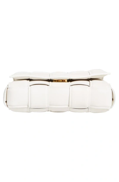 Shop Bottega Veneta Small Padded Cassette Intrecciato Leather Crossbody Bag In White-gold
