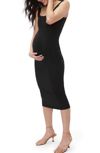 Shop Hatch The Body Maternity Midi Tank Dress In Black