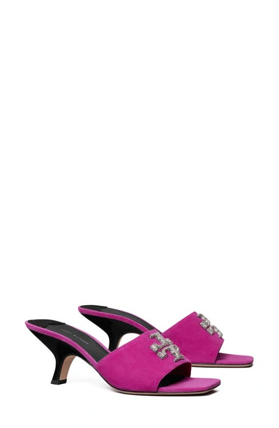 Shop Tory Burch Eleanor Pavé Slide Sandal In Fuchsia