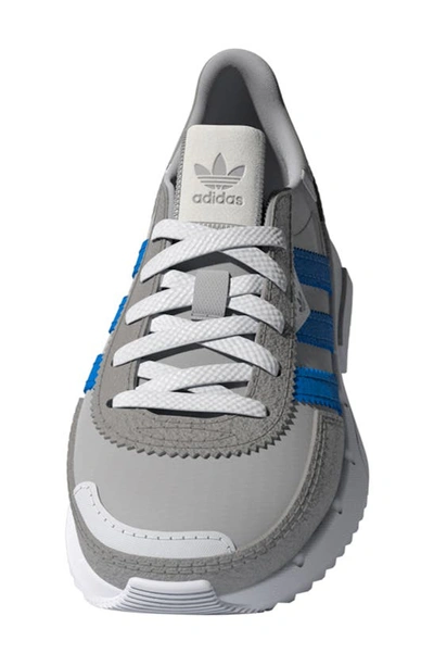 Shop Adidas Originals Kids' Retropy F2 Sneaker In Grey/ Blue Rush/ White